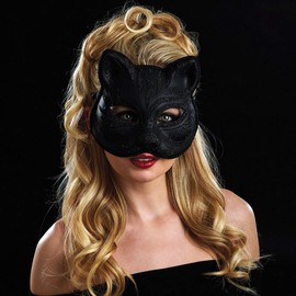 JJMS Trading Ltd Masquerade Masks For Women, Black Flame Eyes Venetian Mask