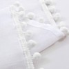 Pom-Pom Sheer White Curtains for Living Room 72" Drop Breathable