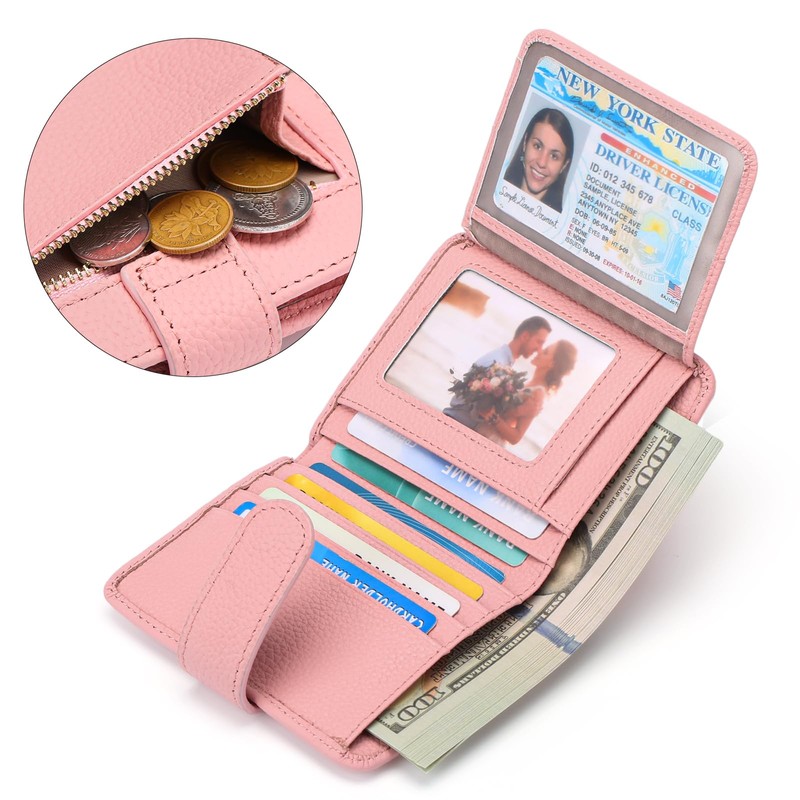 FALAN MULE Women's Small Mini Leather Purse with RFID Protection,