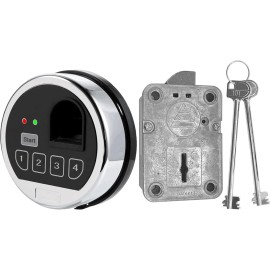 MOUNT Fingerprint Gun Safe Lock Replacement With Left Swing Bolt 2 Keys Chrome Keypad