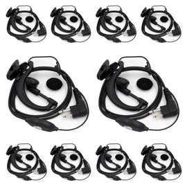 KENMAX® G Shape Ear Hook Earpiece Headset with PTT Mic for Motorola GP2100 CLS1413 SU210 MV21C CP150 PRO1150 VL130 (Pack of 10)