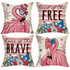 Fjfz 4th of July Flamingo Patriotic Decorative Throw Pillow Covers