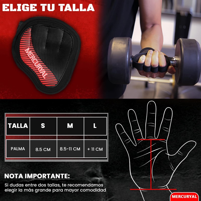 MERCURYAL Pack of 2 Fitness Grip Pads, Grip Pads for