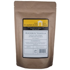 Elmwood Inn Fine Teas, Vanilla Rooibos Caffeine-Free Tea, 25 Pyramid Sachet Tea Bags