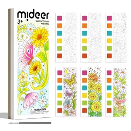 MiDeer Watercolor Painting Book for Kids Ages 4-8, Pocket Watercolor Painting Book Arts and Crafts for Toddlers, Travel Activities Paint with Water Coloring Book Set for Kids (Flower and Butterfly)