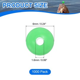 YELARXI Fishing Beads Glow Soft Plastic Fish Rigs 6 mm for Catfish (1000 Pack, Green)