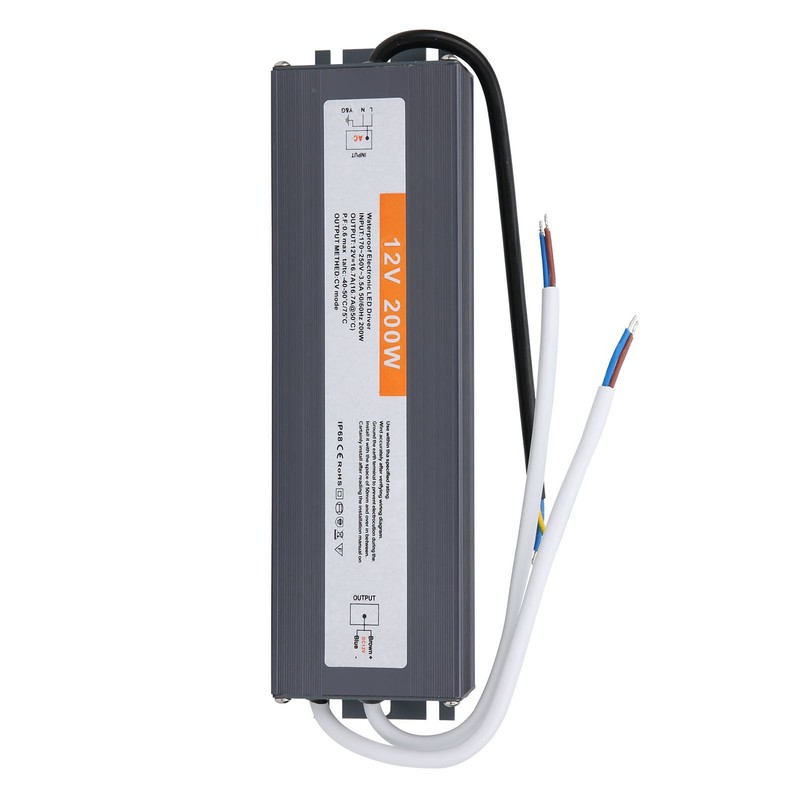 200W Professional Waterproof Electronic LED Driver Power Supply AC170‑ (50/60HZ)
