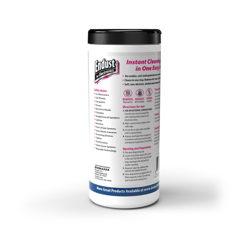 Endust For Electronics Screen Cleaner Wipes, Electronics Surface Cleaning Wipes,