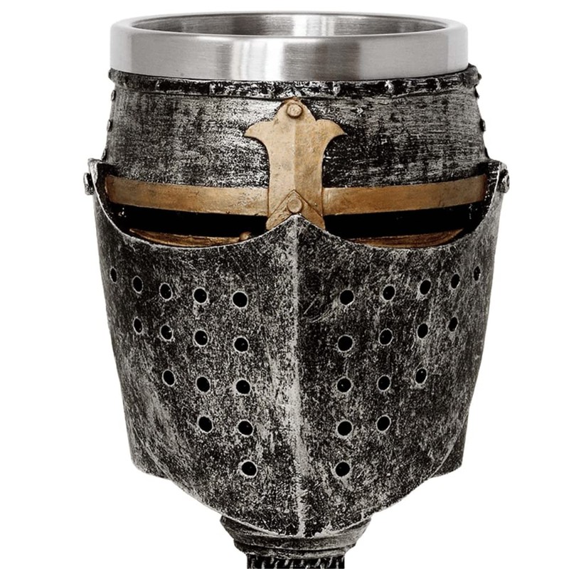 MediMuc Chalice Knight's Helmet – Detailed Hand-Painted, Decorative, Hand-Painted, Medieval
