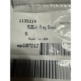 StrongHold M18 Carbon Spring Steel Phosphate DSH(DIN Shaft) Ext Retaining Ring #18 QTY 5