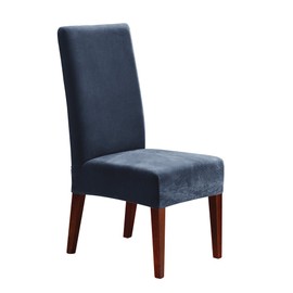 SureFit - Funda Corta para Silla de Comedor, elástica, de hasta 42 Pulgadas de Alto, extraíble, Lavable a máquina, Color Azul Marino