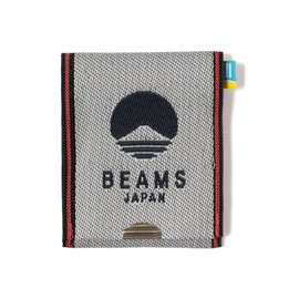 Beams Japan Small Items, Takada Textile, Bespoke Foldable, Logo Card & Coin Wallet, White x Navy Blue, Woven