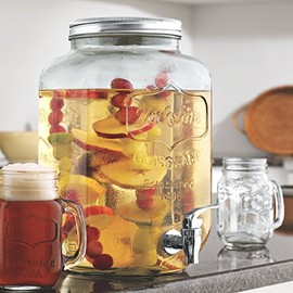 Wine Enthusiast Mason Jar Beverage Dispenser, 2 Gallon