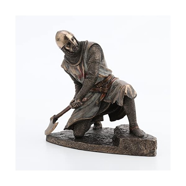 Veronese Design 7" Templar Kneeling Battle Axe Stance Cold Cast