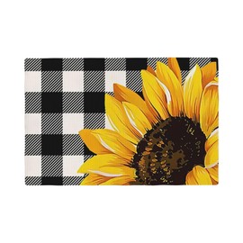 Sunflower Placemats Set of 4 Washable Burlap Heat Resistant Cloth Place mat 18X12 Inch for Dinning Table Farmhouse Outdoor