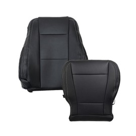 SecosAutoparts Driver Side Bottom and Top Lean Back Replacement Perforated Leather Seat Cover Black Compatible with Ford F250 F350 Lariat XLT 2017 2018 2019 2020 2021 2022