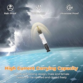 Fusible Solar de 20 A, 1000 V, MC4H, PC/PPO, para Paneles Solares Fotovoltaicos, Resistente al Agua IP67, Conectores Universales, 5 Unidades