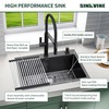 18-Inch Black Bar Sink Drop-In, SINKVINE PVD Nano Stainless Steel