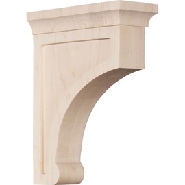 Ekena Millwork BKTW02X06X08GORO Medium Gomez Wood Wood Brackets, 2 1/2"W x 6"D x 8"H , Red Oak