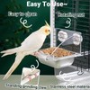 AIMALL Parrot Acrylic Stainless Steel Food Basin Box, Anti-Scattering Feeder