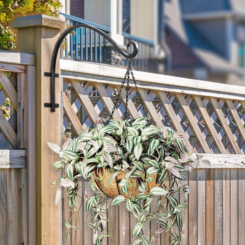 Lifyzoon Heavy Duty Hanging Plant Bracket: Outdoor Hand-Forged Hanging Plant