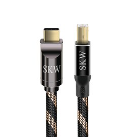 SKW Audiophiles USB Printer Cable Type C/USB C to USB B High Speed DAC Decoder Cable 6.5ft/2M