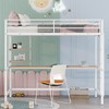 Metal Loft Bed Twin Size with Desk and Storage Shelve,