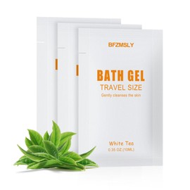 BFZMSLY 30 Pack Travel Size Body Wash Packets Bulk (0.35oz, White Tea Scent) – Mini Individual Pack TSA Approved Toiletries for Guest Body Wash for Hotels, Airbnb, Travel & Hospitality