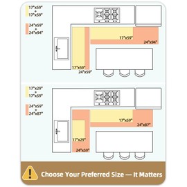 Color&Geometry Anti Fatigue Cushion Padded Kitchen Mat for Floor - 24x59+24x94,Easy Clean, Waterproof & Oil Proof, Anti Slip, Foam Rubber Runner Rug for Front Sink Comfort Standing, Black Set of 2