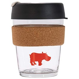 Kiss The Hippo - Reusable Coffee Cup | Suitable for Hot Drinks | Cork Edition | 12 oz