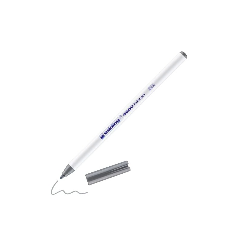 edding 4600 Textile Pens, Grey, 1 Pen, Bullet Tip 1