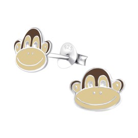Laimons – Stud Earrings – 925 Sterling Silver – Kids – Monkeys