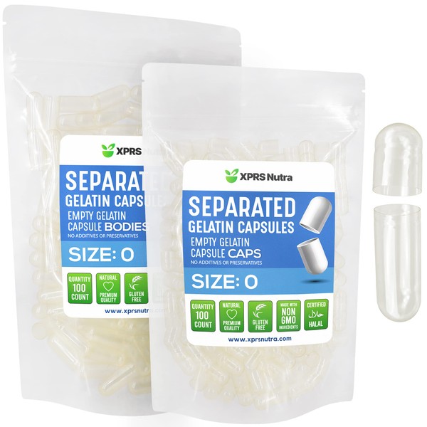 XPRS Nutra Gelatin Size 0 Separated Capsules - 100 Count