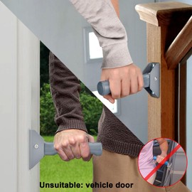 Doorway Assist Handle, Door Grab Bars, Folding Door Grab Rail Handle for Elderly Assistance or People Who Need Mobility Assistance, Easy to Install (Gray)