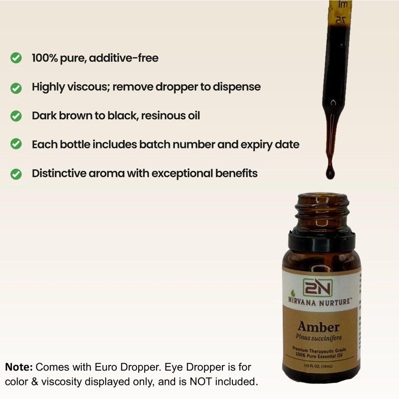 Nirvana Nurture Amber Essential Oil 100% Pure Premium Therapeutic Grade,