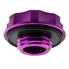 VMS RACING PURPLE OIL CAP with Powered by B16 Emblem in CNC Machined Billet Aluminum Compatible with Honda Integra B16 series engines