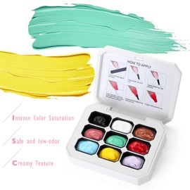 Gradient Painting Gel, 9 Colors Ombre Nail Polish Palette, Pat Paint Nail Gel for French Manicure DIY Nail Art, High Pigmentation, No Wipe, Long-lasting