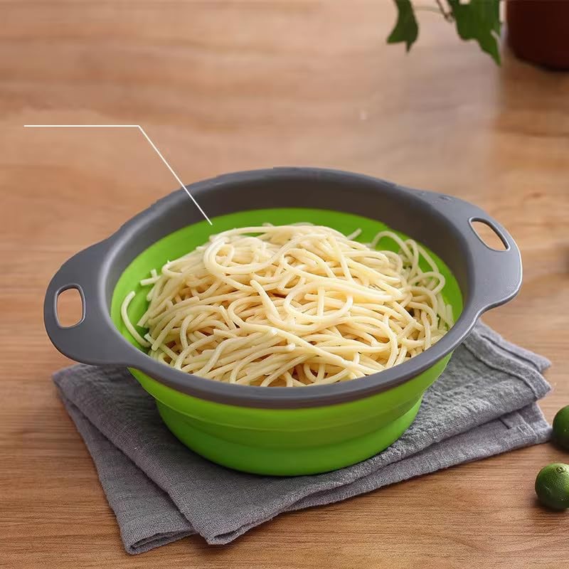 Collapsible Colander Set of 2 Round - Silicone Kitchen Strainer