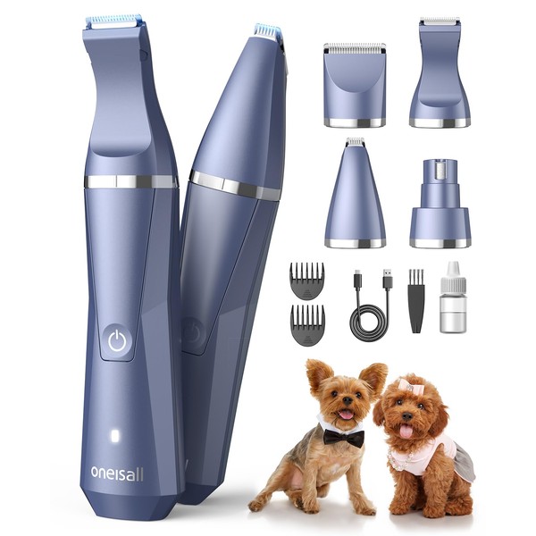 oneisall Dog Clippers Grooming Kit 4 in 1, Low Noise