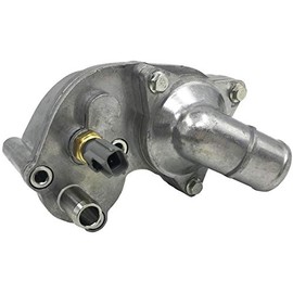 Coolant Thermostat Housing Assembly with Sensor - Aluminum - Compatible with 2007-2010 Ford Explorer Sport Trac 4.0L V6 with 1 Thermostat Sensor