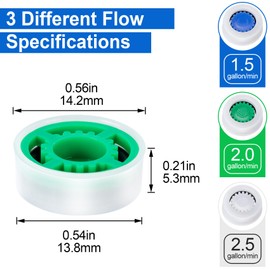 PAGOW 3 Pcs Shower Flow Restrictor, gpm 1.5 2.0 2.5 Shower Flow Reducer Limiter, Shower Head Water Saver Adapter Set for Handheld Shower, Bathroom, Toilet (0.56x0.54x0.21inch)
