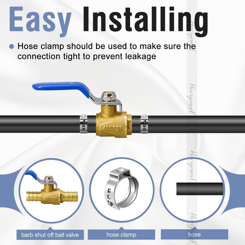 Horiznext pex valves 1/2 inch, brass full port pex shut