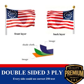 250 Anniversary USA Betsy Ross Flag 3x5 Outdoor Double Sided- Patriot 1776 2026 250th Commomorative Flags 3 Ply Heavy Duty with Brass Grommets Decoration for Outside