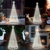 AMIPEPE 6ft Solar Christmas Tree Lights Outdoor, 250 LEDs Remote