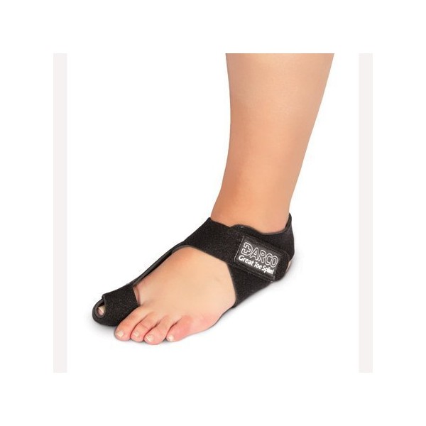 DARCO GTS Black Great Toe Alignment/Bunion Adjustable Splint for Hallux Valgus and Other Joint Conditions (LG/Right W8-11/M10-13)