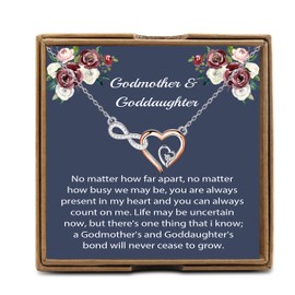 PYOUL Godmother Gift from Goddaughter, A Godmother's and Goddaughter's Bond Will Never Cease to Grow Necklace, Godmother Thank You Gift, Mother Day Gift (Never Cease to Grow N)