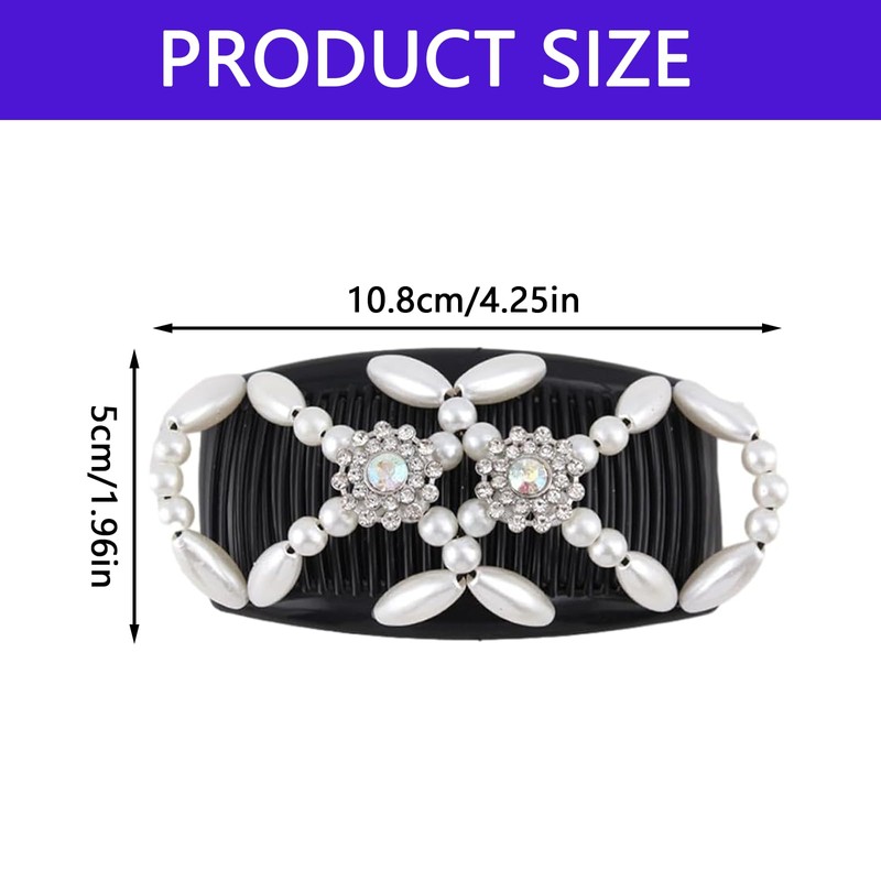 4Pcs Useful Magic Beads Hair Comb Fashionable Double Side Combs