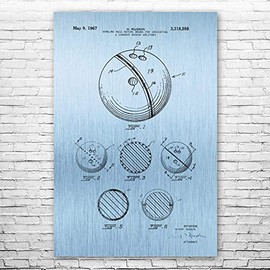 Bowling Ball Patent Print Poster (16x20) Bowling Decoration, Garage Art, Gifts For Bowlers, Sports Posters, Man Cave Decor, Gift For Coach