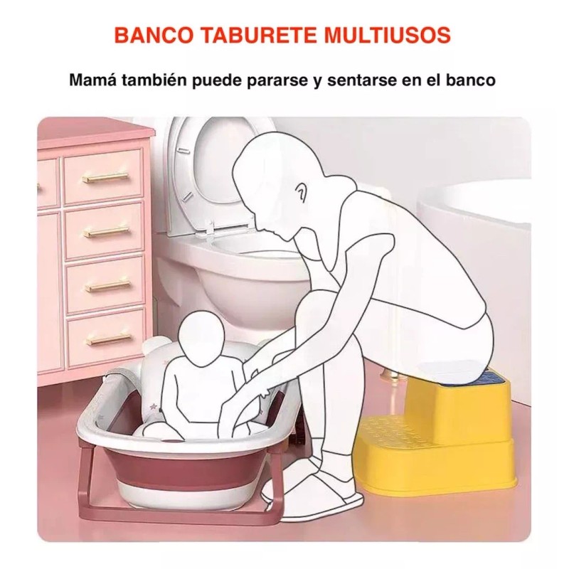 TENDER LIHOME Banco Taburete P/ Niños Antideslizante Banquito Infantil Bañ