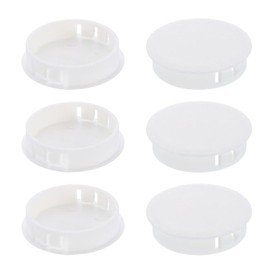 Tugermoola 6PCS Plastic Hole Plugs for Round Holes White Hole Plug Round Drill Door Screw Hole Plugs 1-3/4"